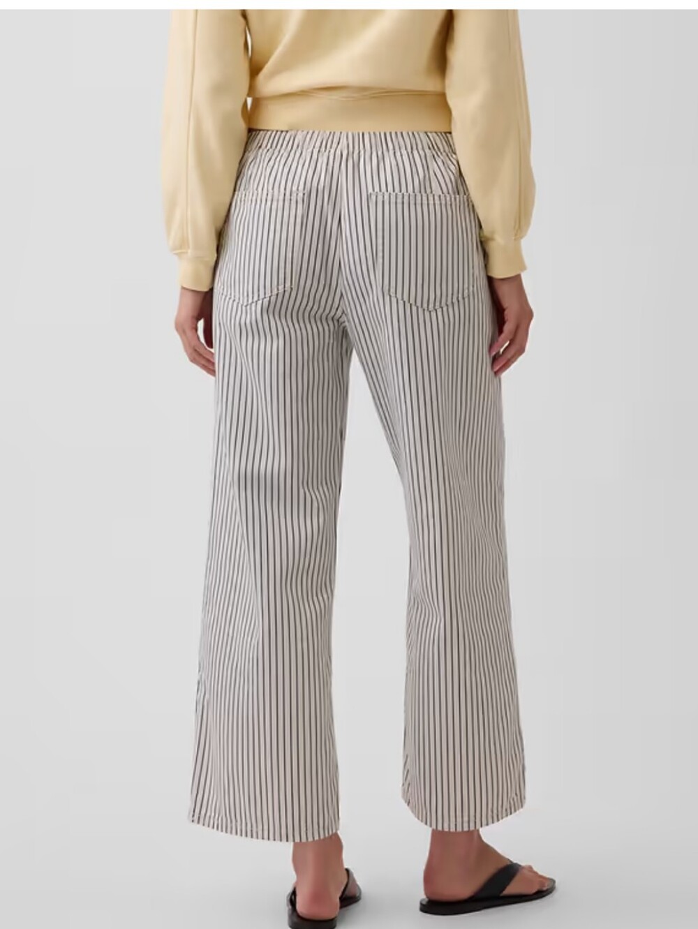 Gap Low Rise '90s Loose Easy Crop Stripe Jeans Black & Milk White Stripe Medium - Picture 2 of 9